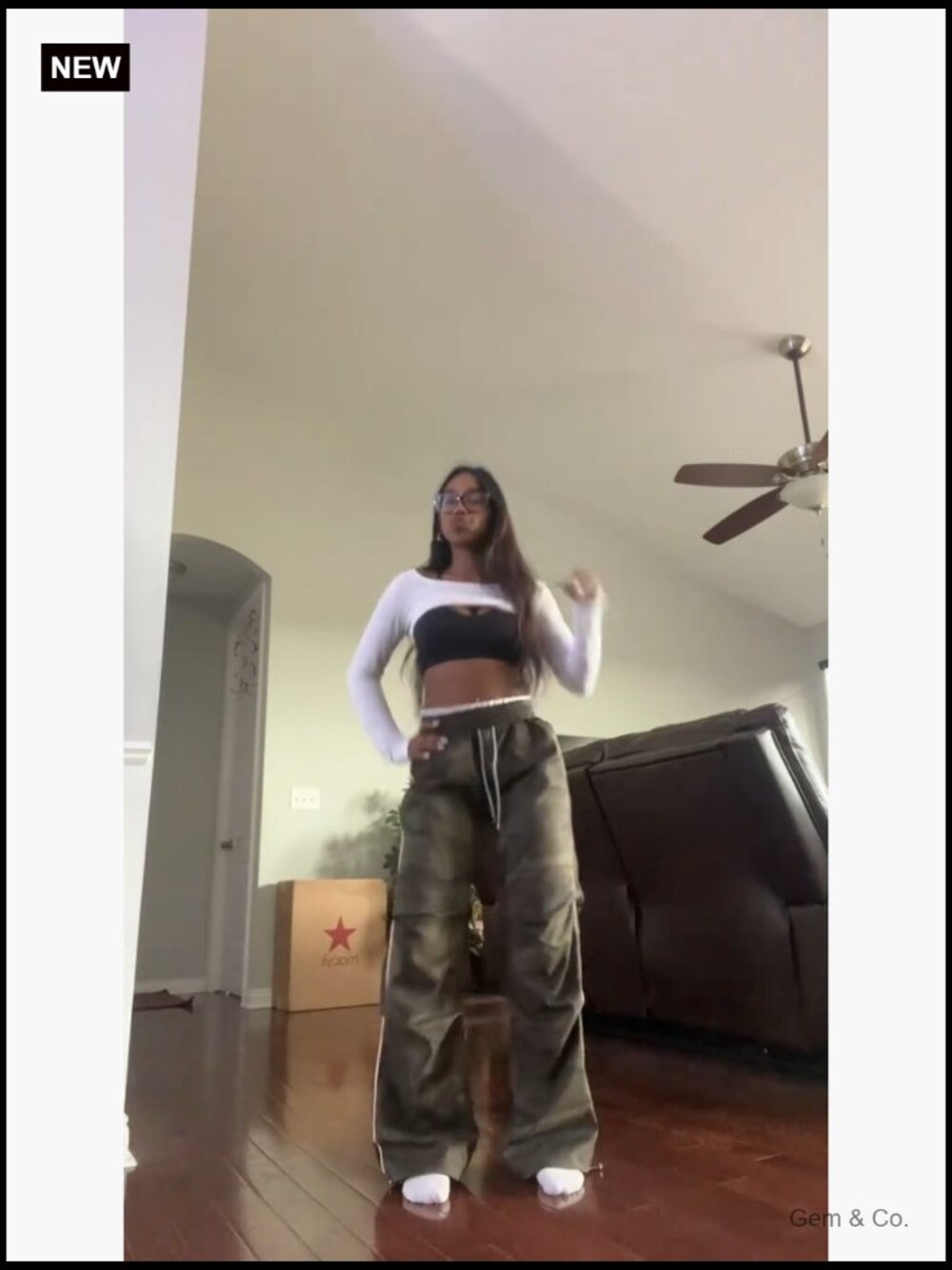 Y2K Baggy Parachute Cargo Pants Wide Leg Track Pants with Drawstring Waist - Picture 7 of 7